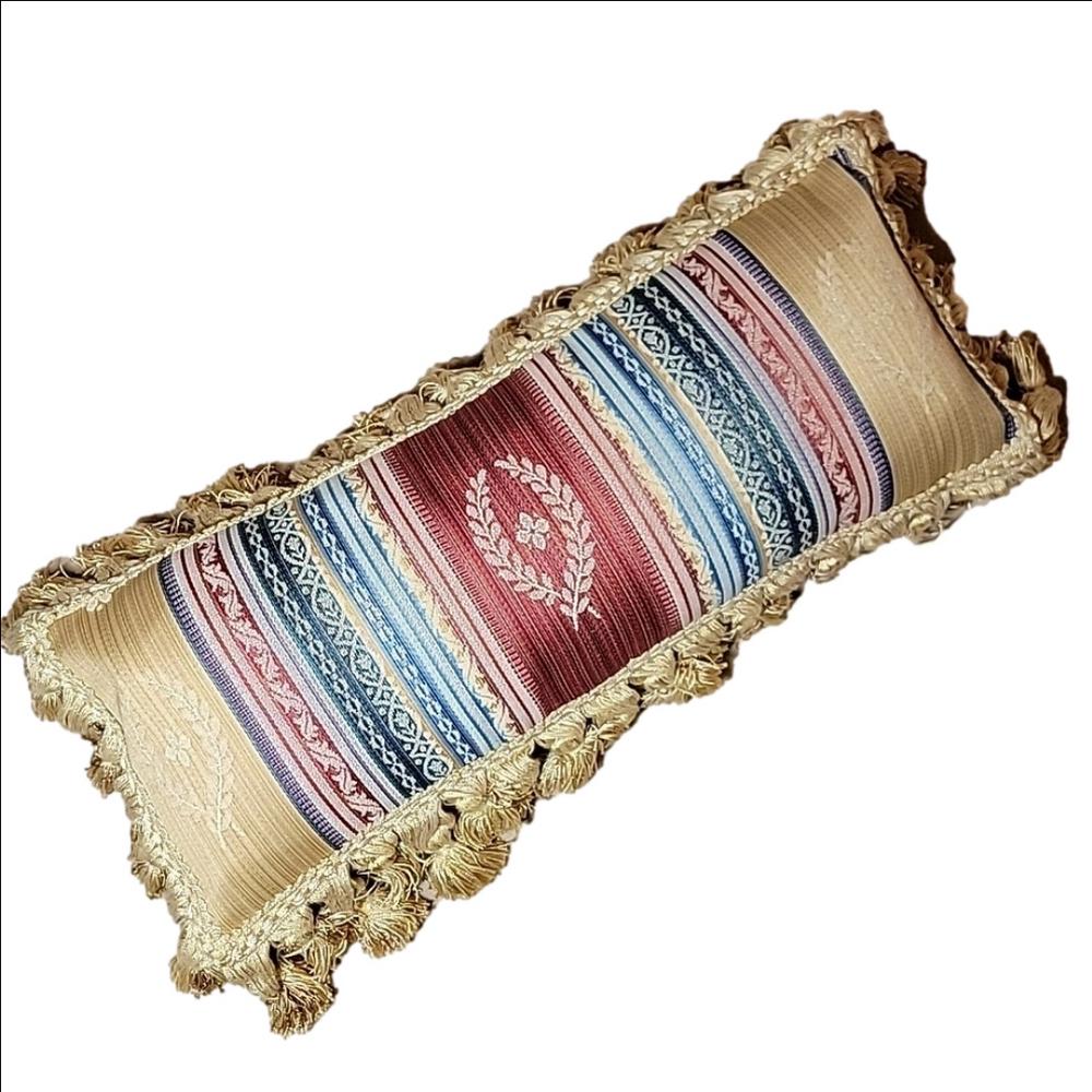 Tassel Trimmed Lumbar Pillow EUC